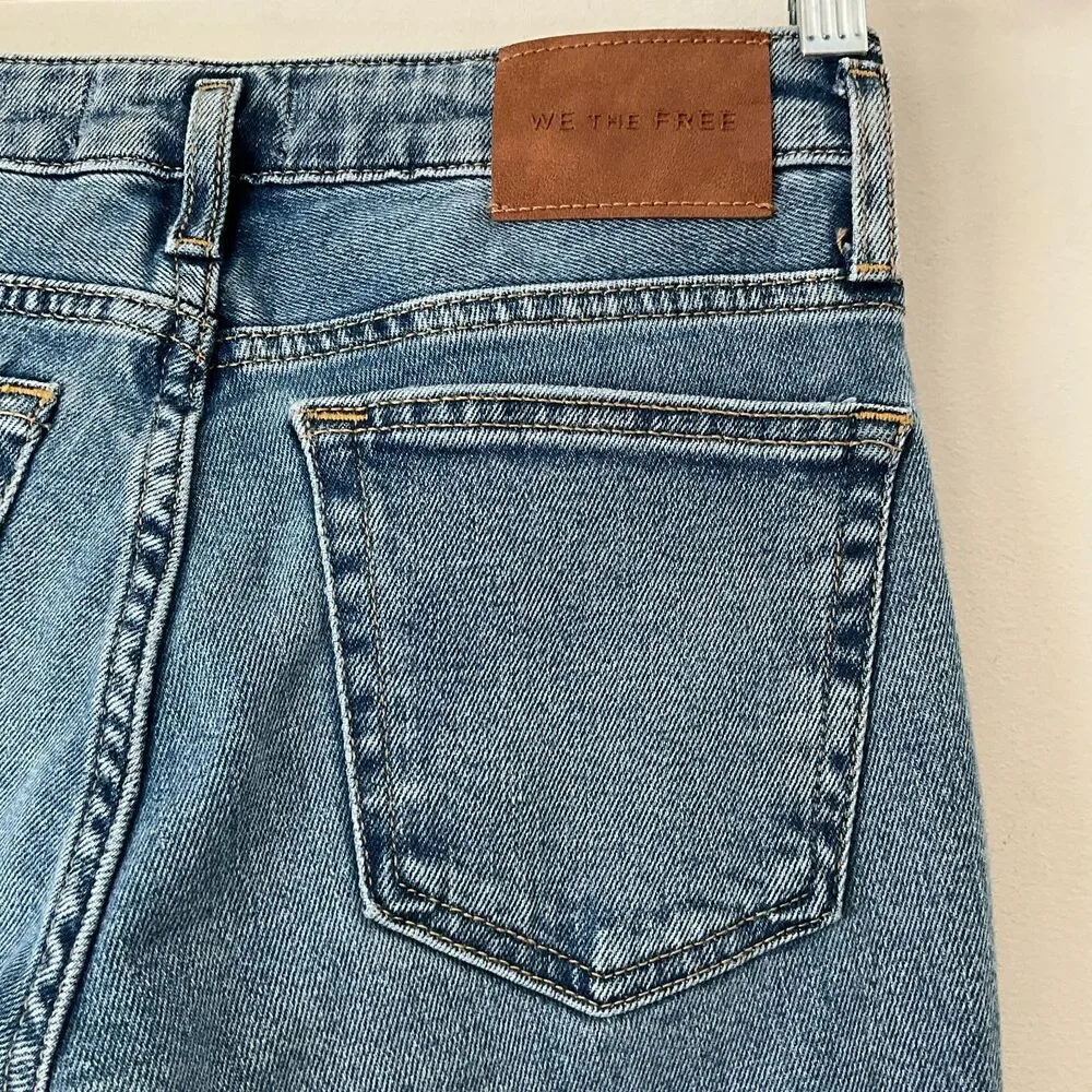 We The Free Emre Flare Frayed Hem Jeans Light Blue 24